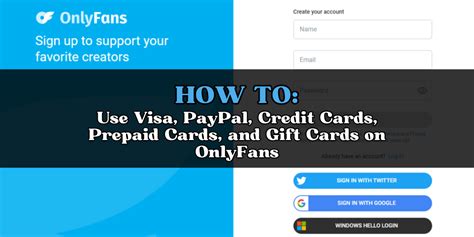 how to use prepaid card on onlyfans|Complete Guide for How to Access OnlyFans Without Card